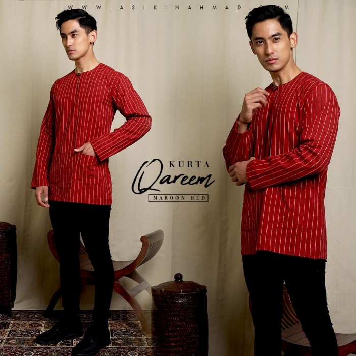 KURTA QAREEM in Maroon Red