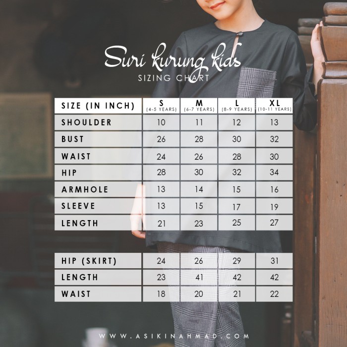 SURI KURUNG KIDS in BLACK GREY