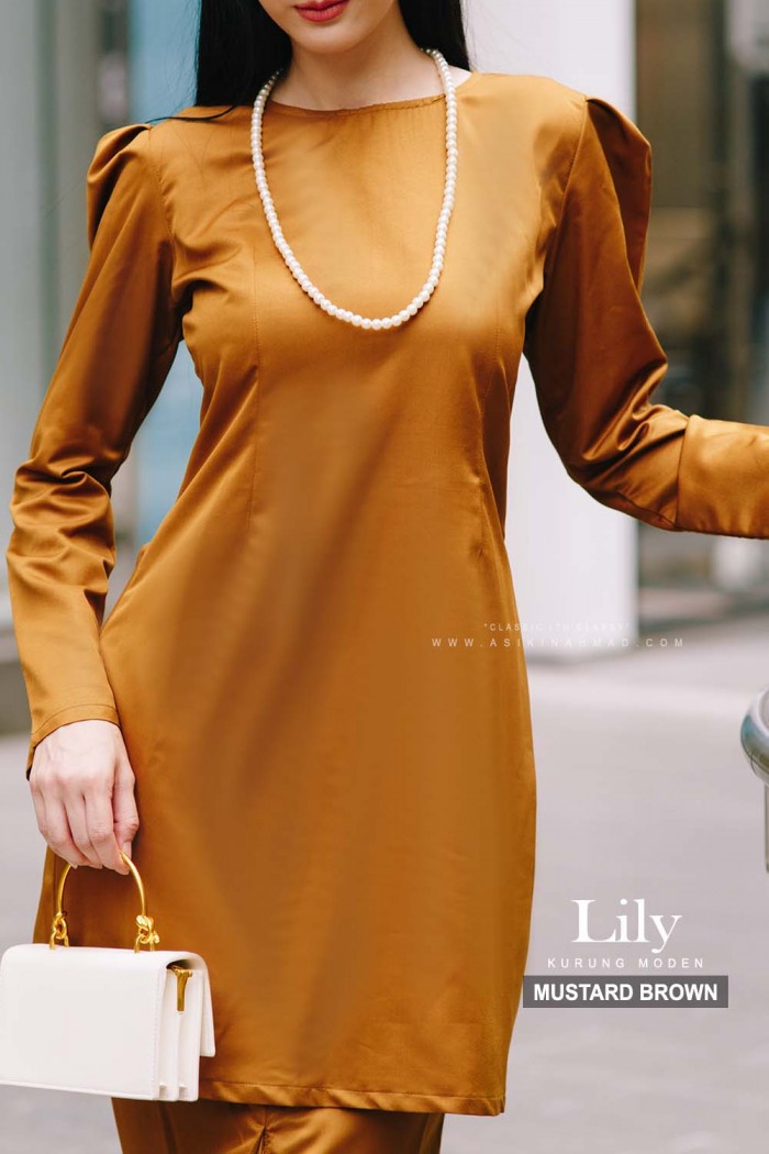 LILY KURUNG in MUSTARD BROWN