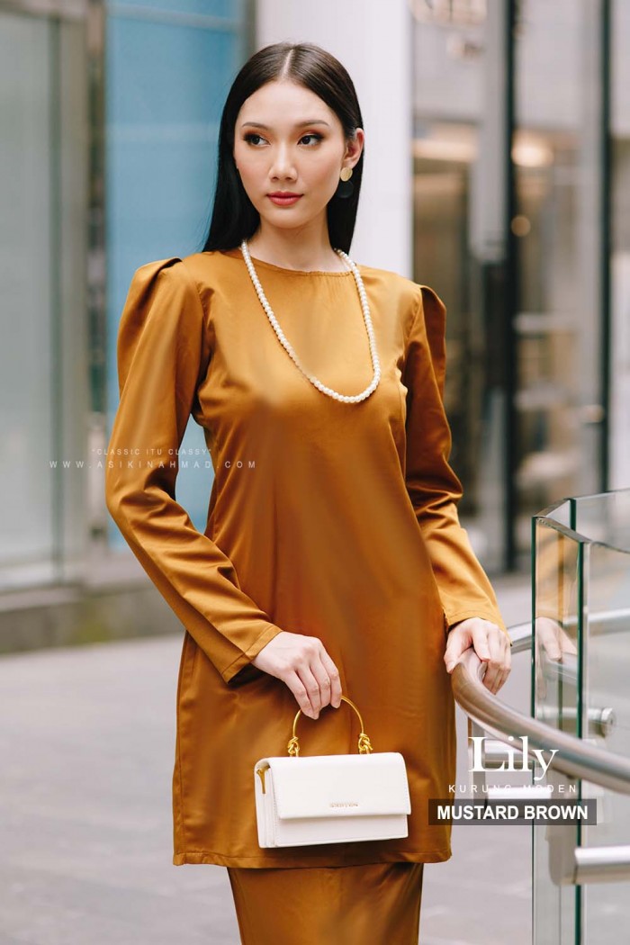 LILY KURUNG in MUSTARD BROWN