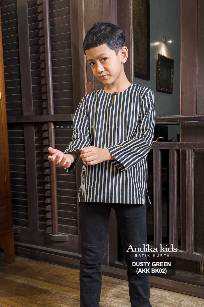 ANDIKA KURTA KIDS DUSTY GREEN (AKK BK02)
