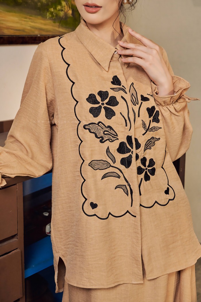 AUREL TOP IN LIGHT BROWN - 001