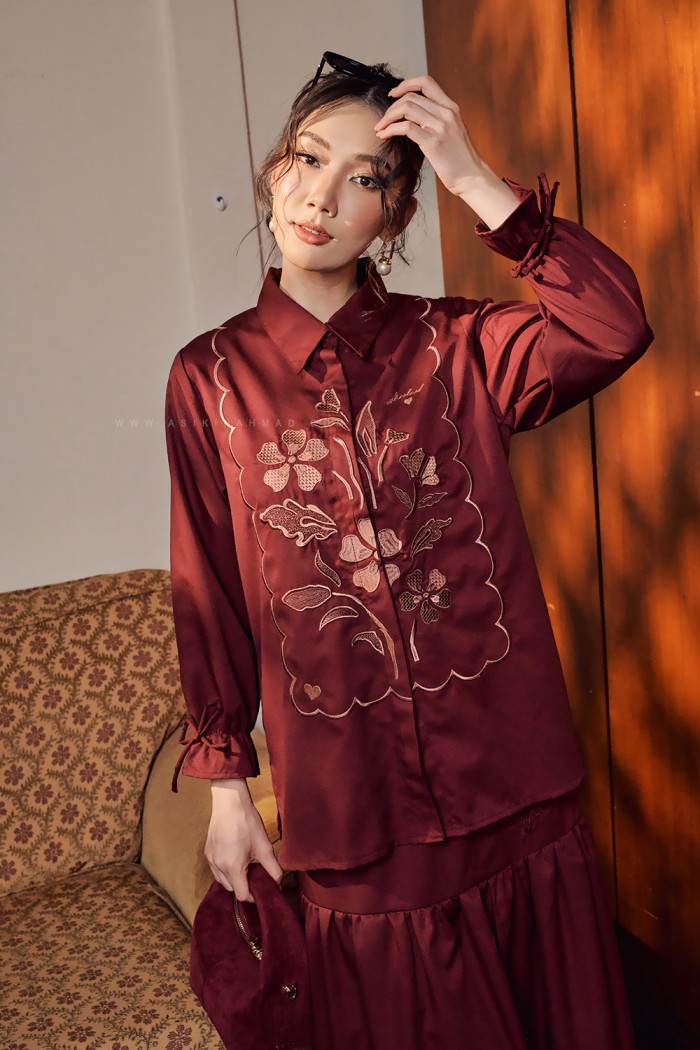 AUREL TOP IN MAROON