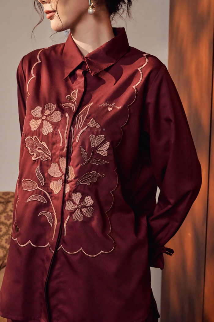 AUREL TOP IN MAROON