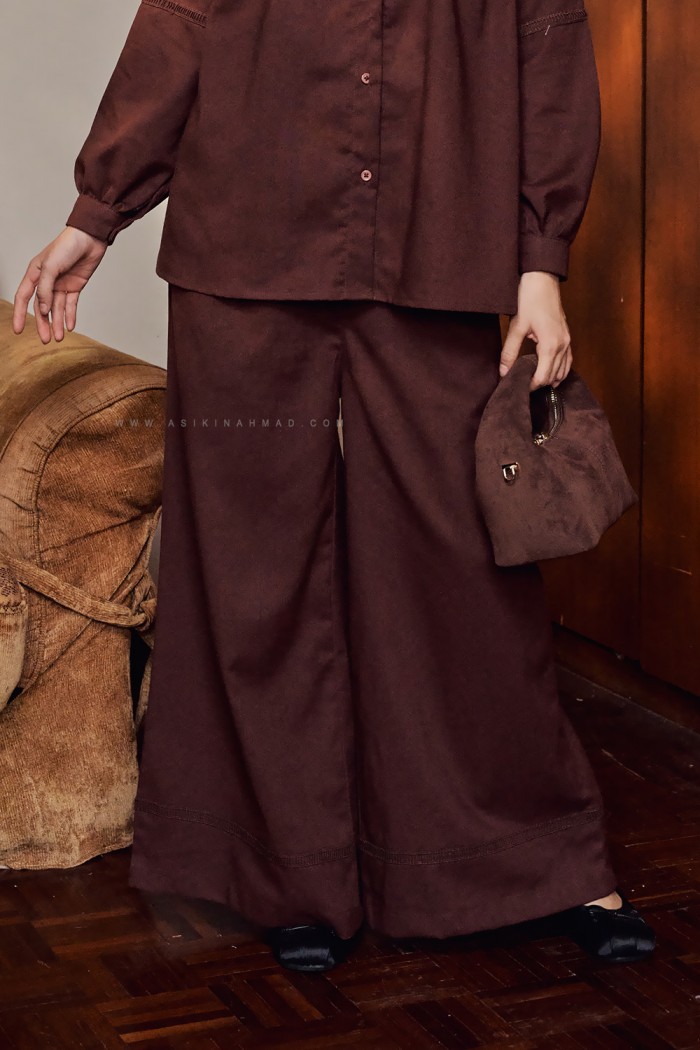 DEMI PANTS IN MAHOGANY BURGUNDY