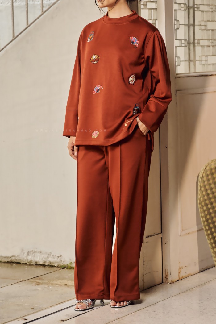LESTARI TOP IN BRICK ORANGE