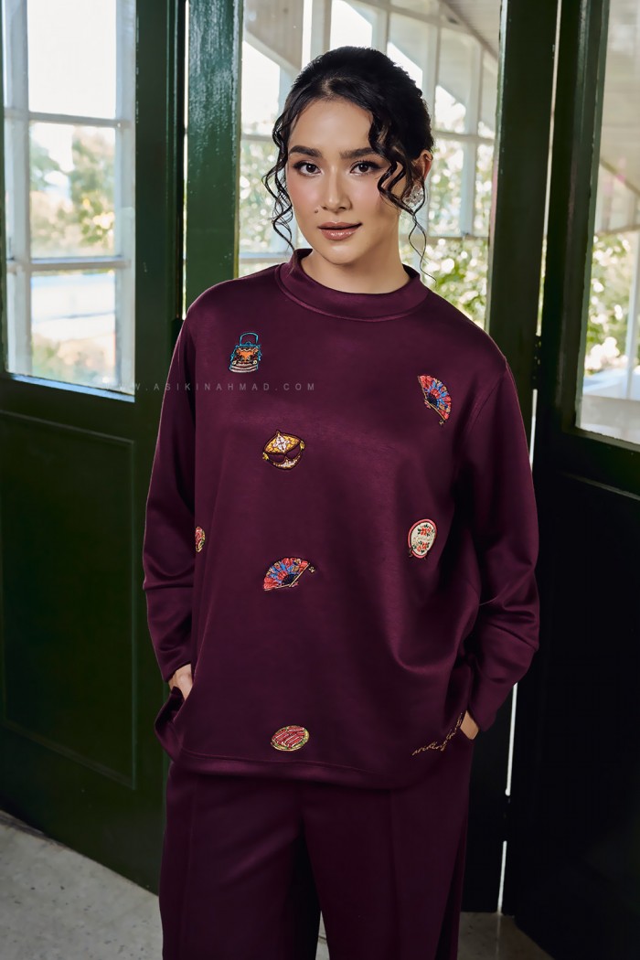 LESTARI TOP IN BURGUNDY