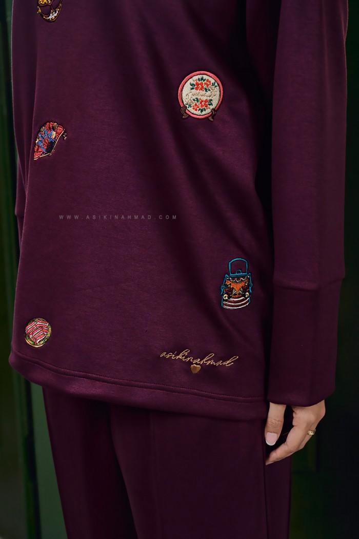 LESTARI TOP IN BURGUNDY