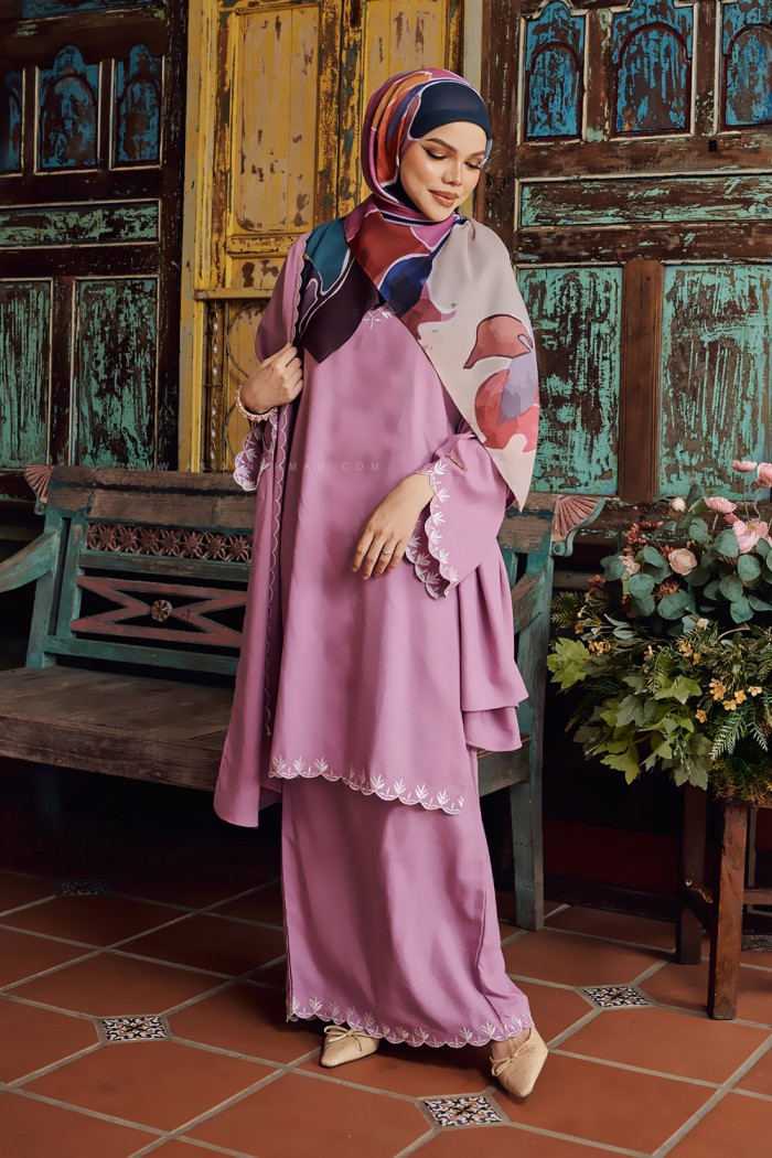 LINEN LAILA KURUNG IN LIGHT PURPLE
