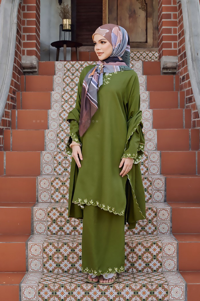 LINEN LAILA KURUNG IN MATCHA GREEN