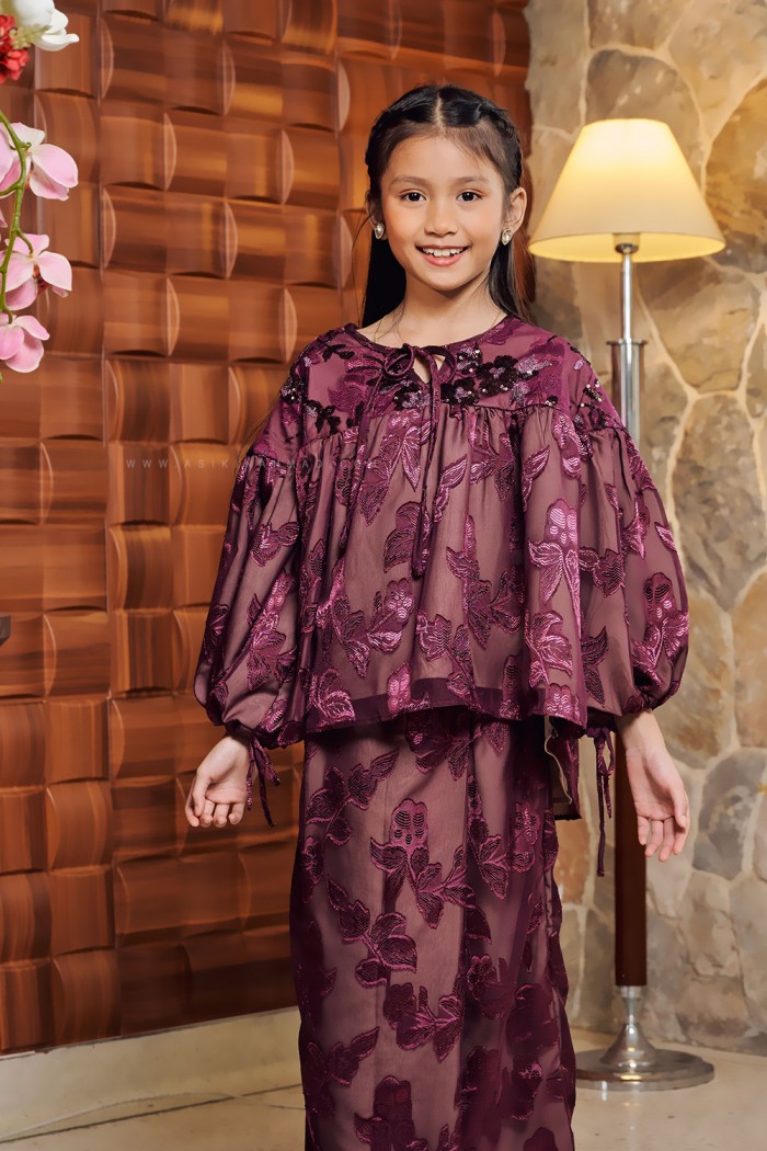 NING AYU KURUNG KIDS IN BURGUNDY