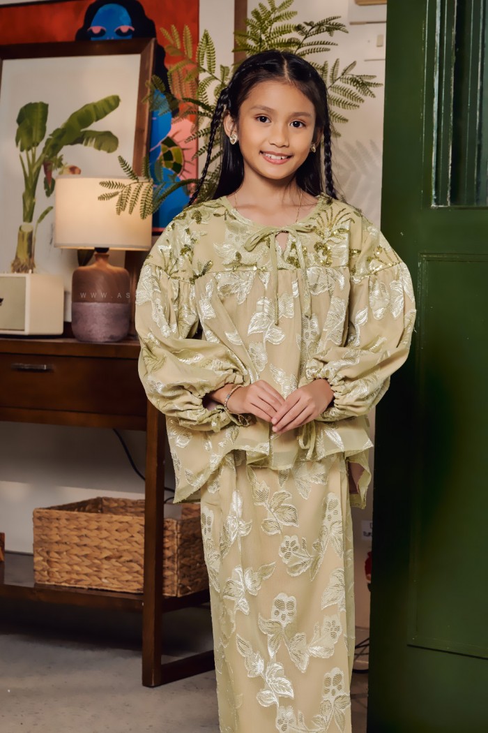 NING AYU KURUNG KIDS IN SAGE GREEN