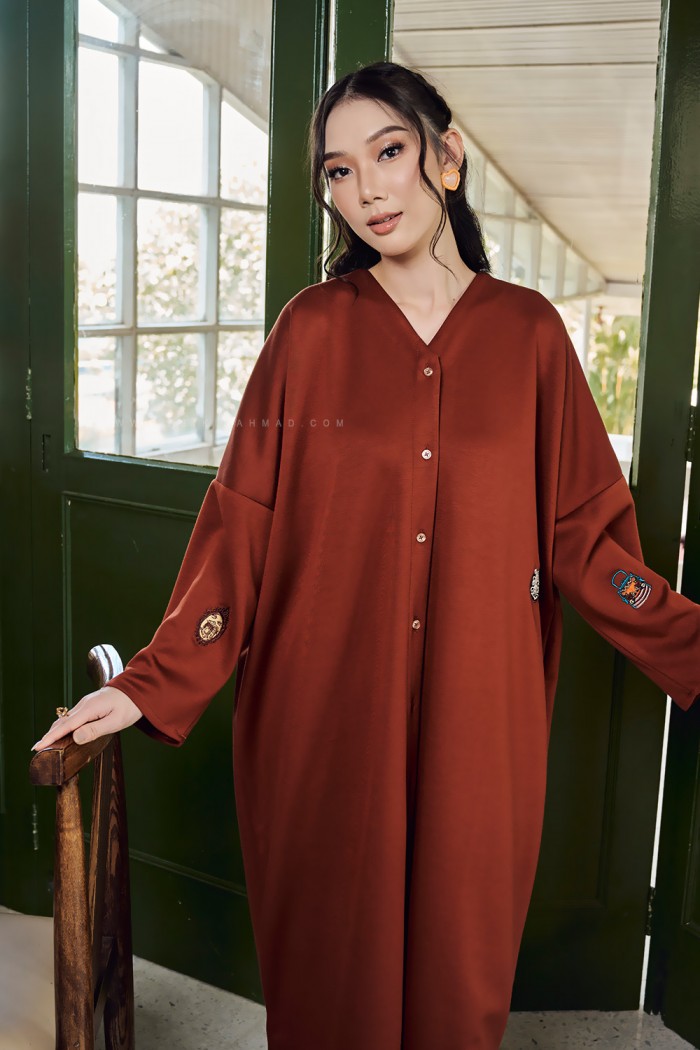 RONA DRESS IN BRICK ORANGE