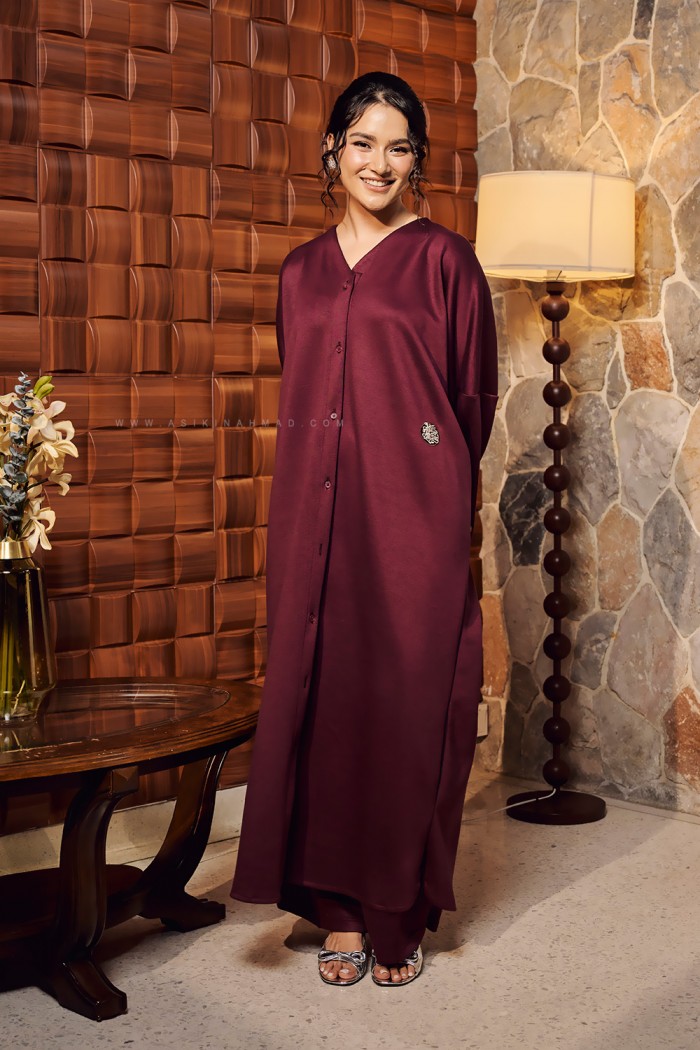 RONA DRESS IN BURGUNDY