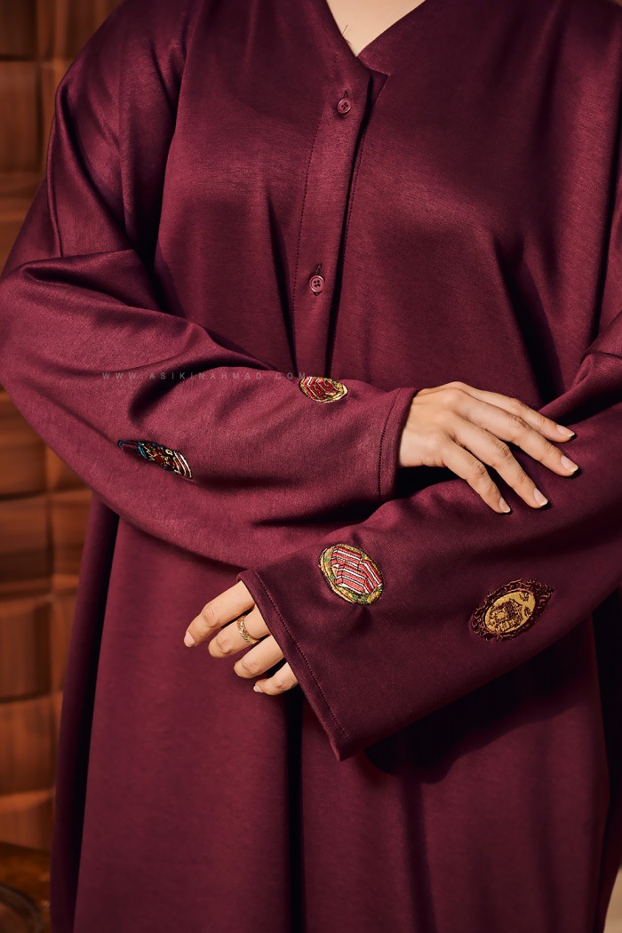RONA DRESS IN BURGUNDY