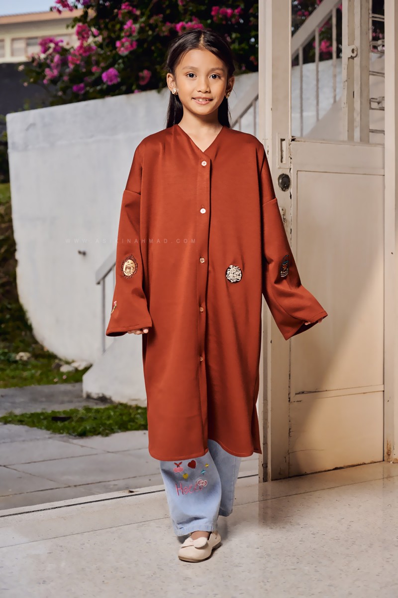 RONA DRESS KIDS IN BRICK ORANGE