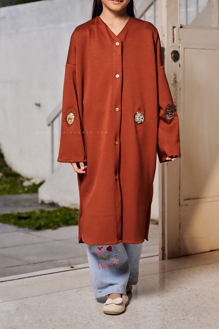 RONA DRESS KIDS IN BRICK ORANGE