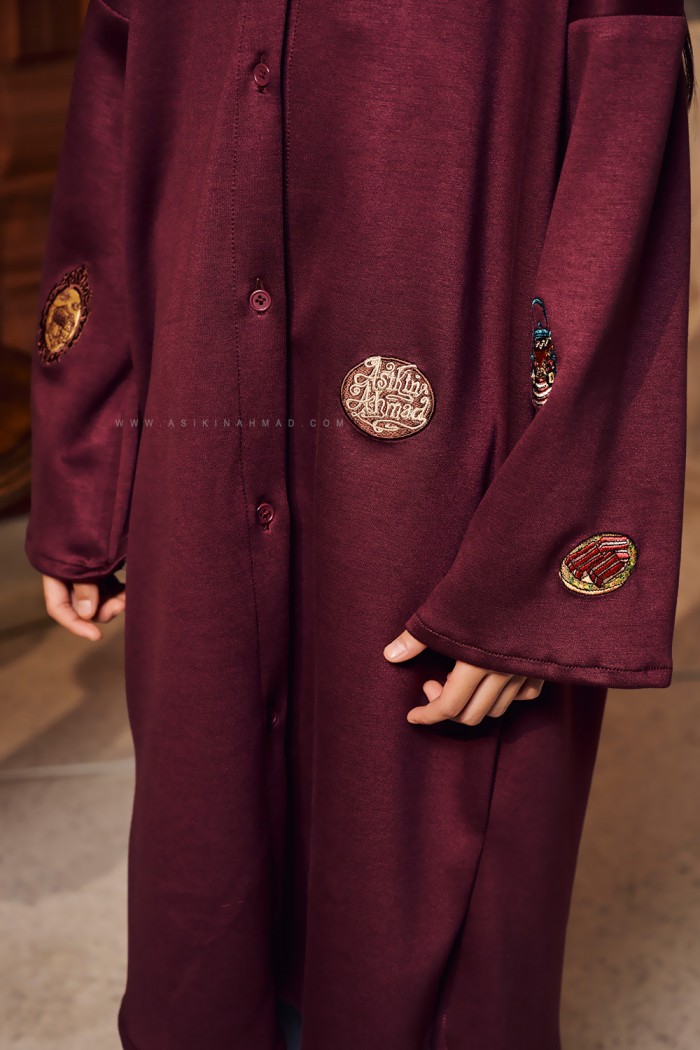 RONA DRESS KIDS IN BURGUNDY
