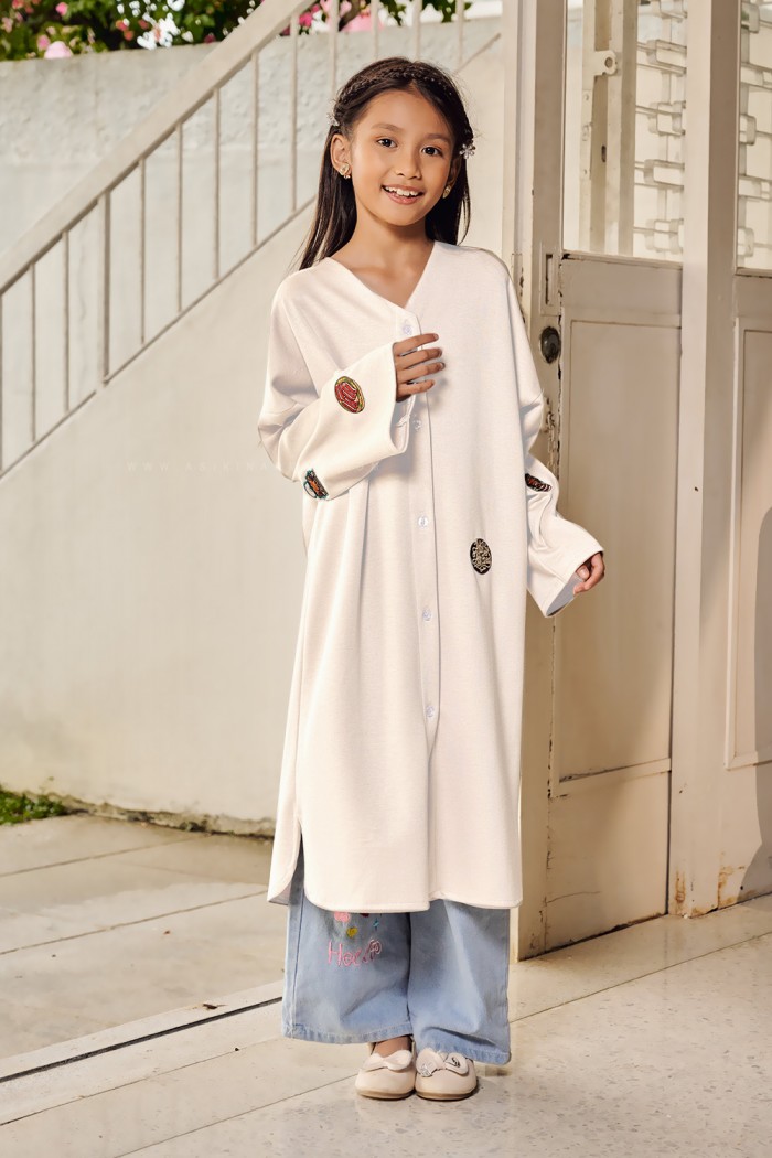 RONA DRESS KIDS IN OFF WHITE