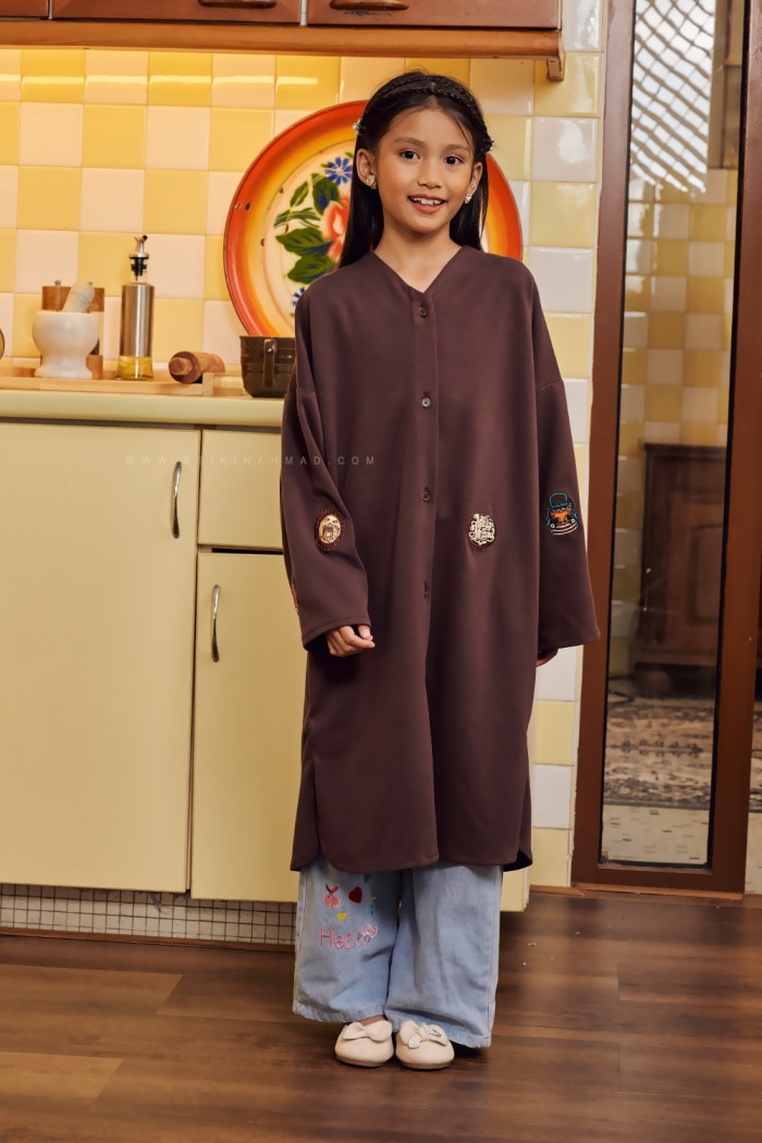 RONA DRESS KIDS IN RICH BROWN