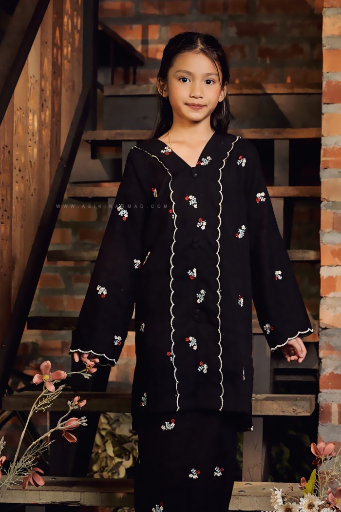 SARIMAH SULAM KURUNG KIDS in BLACK PURPLE