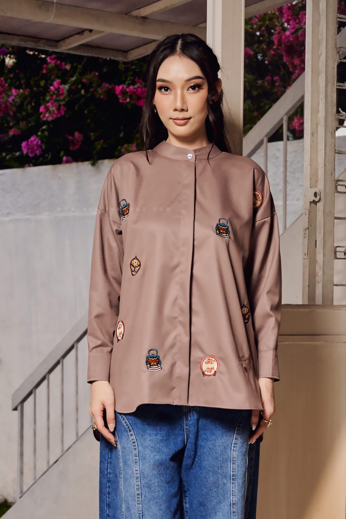 TIARA BLOUSE IN BROWN