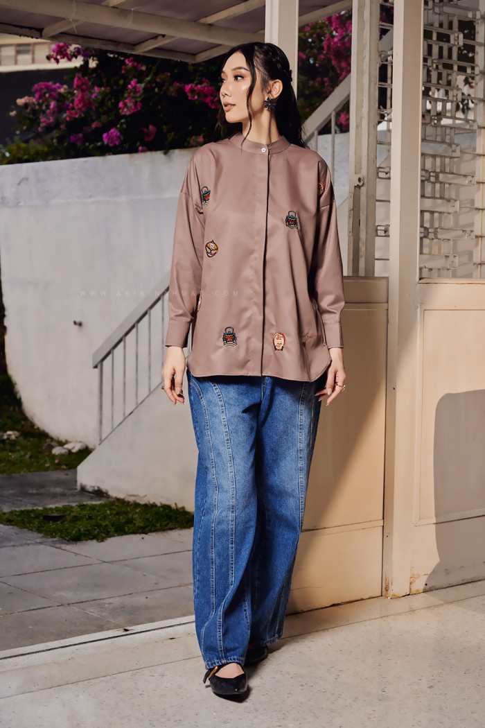 TIARA BLOUSE IN BROWN