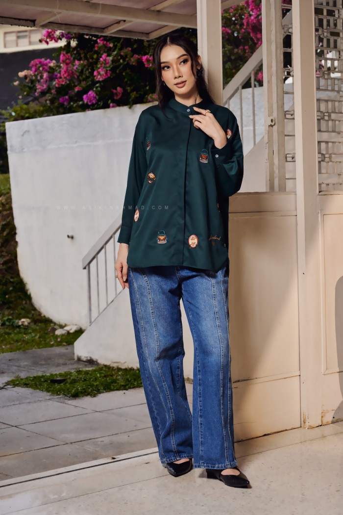 TIARA BLOUSE IN EMERALD
