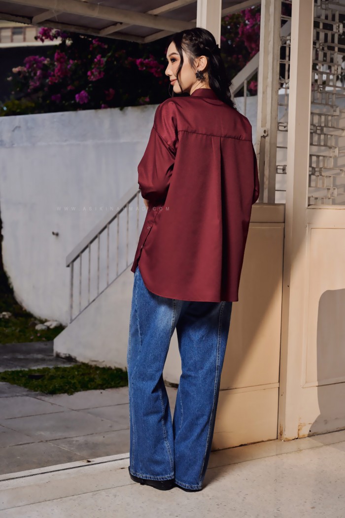 TIARA BLOUSE IN MAROON
